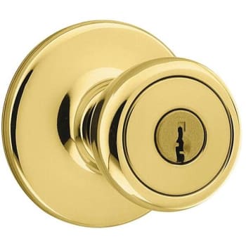 Image for Kwikset Tylo Keyed Entry Door Knob (Polished Brass) from HD Supply