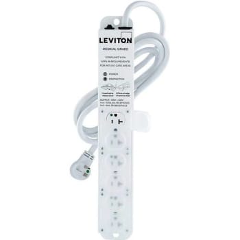 Image for Leviton 7 Ft. 12-3 Sjt Cord Beige Medical Grade Surge Prot 6-Outlet Power Strip from HD Supply