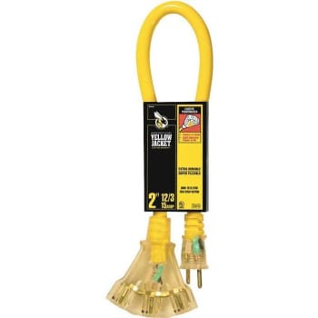 Image for Yellow Jacket 2 Ft. 12/3 Sjtw Outdoor Heavy-Duty Contractor Adapter Cord from HD Supply
