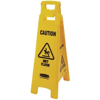 Image for Rubbermaid Commercial 37 In. Multi-Lingual 4-Sided "Caution Wet Floor" Sign (Yellow) from HD Supply