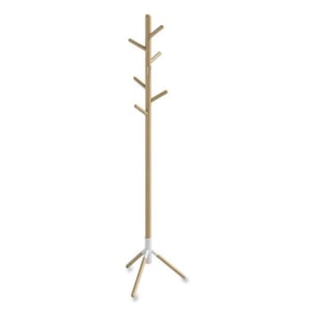 Safco Resi® Standing Coat Tree, 6 Hook, 17.25"w X 17.25"d X 69.5"h, White