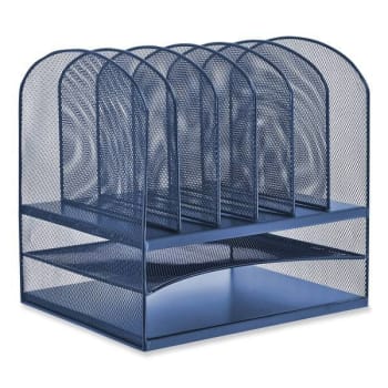 Safco Onyx™ Desk Organizer With 2 Horizontal And 6 Vertical Sections, Blue