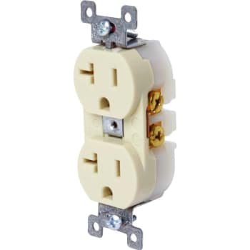 Image for Hubbell® 20 Amp 125 Volt Self-Grounding Straight Blade Duplex Standard Outlet (Ivory) from HD Supply