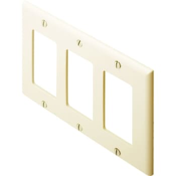 Image for Hubbell 3-Gang Polycarbonate Decorator Thermoplastic Wall Plate (Ivory) from HD Supply