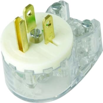 Image for Hubbell® Angle Male Plug, 125 VAC, 15 A, 2 Poles, 3 Wires, Clear from HD Supply