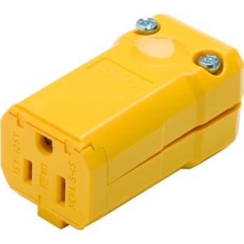 Image for Hubbell® Valise 15 Amp 125 V Python Straight Blade Female Connector w/ 2 Pole and 3 Wire (Yellow) from HD Supply