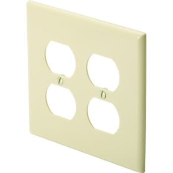 Image for Hubbell 2-Gang Mid-Size Receptacle Wall Plate (25-Pack) (Ivory) from HD Supply