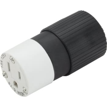 Hubbell® Pro 15 Amp 125 Vac Straight Blade Female Connector W/ 2 Pole And 3 Wire (Black/white)