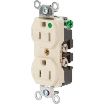 Image for Hubbell-Pro 15 Amp 125 Volt Hospital-Grade Straight Blade Duplex Standard Outlet (Ivory) from HD Supply