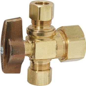 Image for Brasscraft 1/2 " Compr Inlet X 3/8 " O.d. Dual Outlet 1/4 Turn Ball Valve from HD Supply