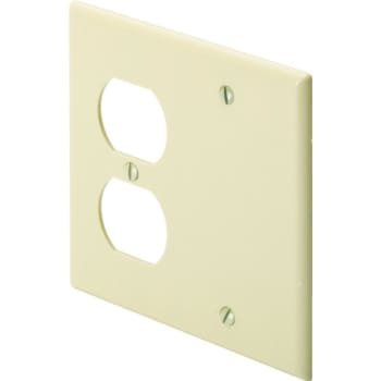 Hubbell Standard 2-Gang/1-Blank Nylon Wall Plate (Ivory)