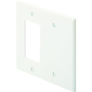 Image for Hubbell 2-Gang Mid-Sized Combination Nylon Wall Plate (White) from HD Supply