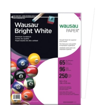 Image for Wasau Paper® Premium Card Stock, 8-1/2" X 11", Bright White, Pack Of 250 Sheets from HD Supply