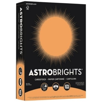 Neenah Paper® Astrobrights® 65Lb Card Stock, 8-1/2"x11", Cosmic Orange, Package Of 2