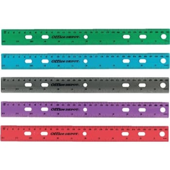 Image for Office Depot® Brand Acrylic Ruler For Binders, Assorted Colors, 12" from HD Supply
