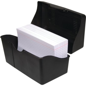 Innovative Storage Designs Plastic Card File, 4" x 6", Black
