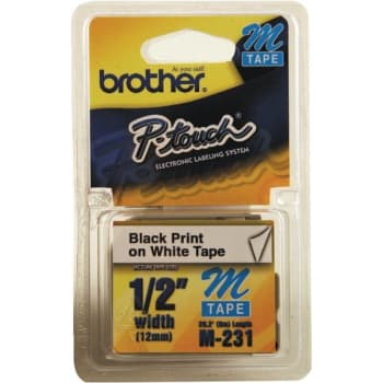 Image for Brother® P-Touch Tape, Model M-K231, Black On White, 1/2" X 26-1/4' from HD Supply