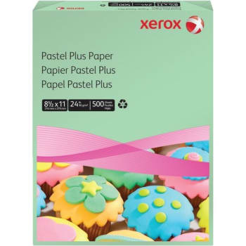 Xerox Multipurpose Pastel Plus Paper, 8-1/2" x 11", Green, Ream Of 500 Sheets
