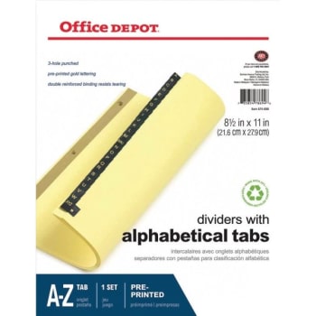 Image for Office Depot® Brand Preprinted Tab Dividers, Alphabetical, 26 Tabs from HD Supply