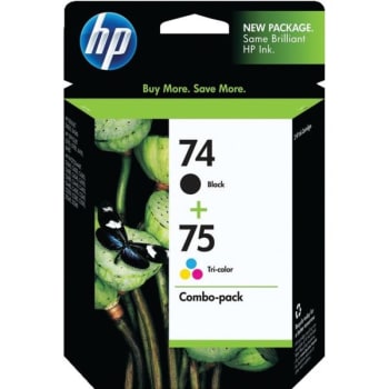 HP 74/75 Ink Cartridges, Model CC659FN, Black And Tri-Color, Package Of 2