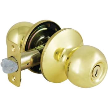 Image for Defiant Saturn Keyed Entry Door Knob (Polished Brass) from HD Supply