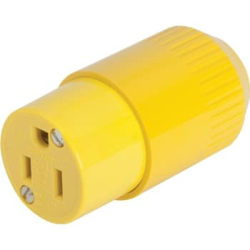 Hubbell® 15 Amp 125 Vac Grounding Clamptite Female Connector (Yellow)