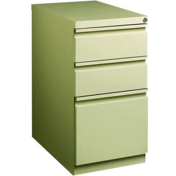 Hirsh 23" D Mobile Pedestal File Cabinet With Full Width Pull In Putty