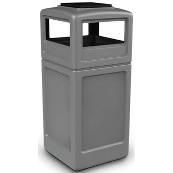 Image for Polytec 42 Gal Gray Square Trash Can With Ashtray Lid from HD Supply