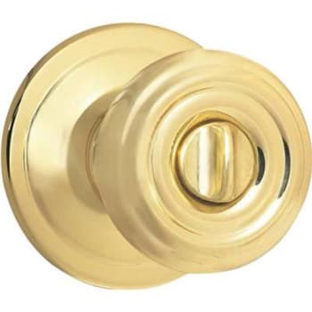 Image for Kwikset Camero Bed/bath Door Knob W/ Lock (Polished Brass) from HD Supply