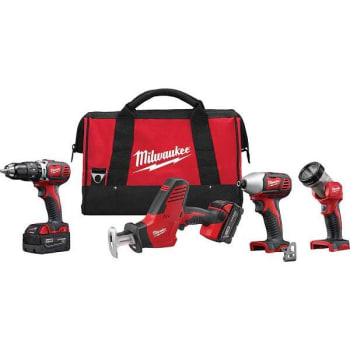 Image for Milwaukee M18 18v Li-Ion Cordless Combo Tool Kit W/ Two 3.0ah Batteries, Charger, And Tool Bag from HD Supply