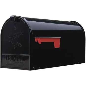 Gibraltar Mailboxes Elite Black Large Steel Post Mount Mailbox