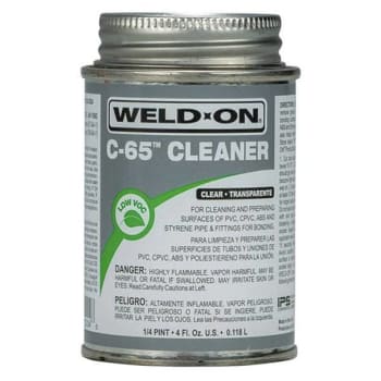 IPS Weld-On 1/4 Pt. C-65 Pvc, Cpvc, Abs, And Styrene Cleaner Clear Low VOC