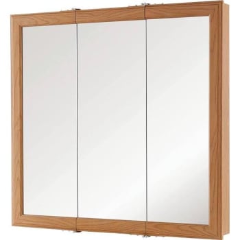 Image for Home Decorators Collection 30-1/4 in. W x 29 in. H Tri-View Medicine Cabinet (Oak) from HD Supply