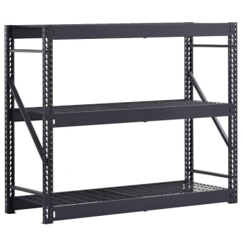 Image for Husky 3-Tier Steel Freestanding Garage Storage Shelving Unit, 65"x54"x24", Black from HD Supply