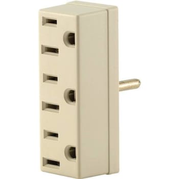 Image for Leviton Triple-Tap Grounding Outlet Splitters Adapter (Ivory) from HD Supply