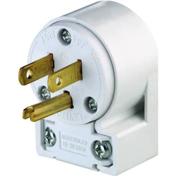 Image for Leviton 15a 125v Commercial-Grade Straight Blade Angle Plug (White) from HD Supply