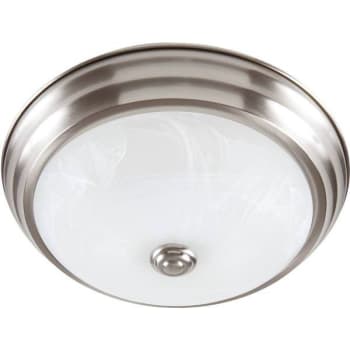 EnviroLite 11 in. LED Flush Mount w Alabaster Glass Brushed Nickel