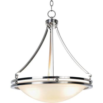 Monument 3-Light Brushed Nickel Chandelier With Alabaster Glass Shade
