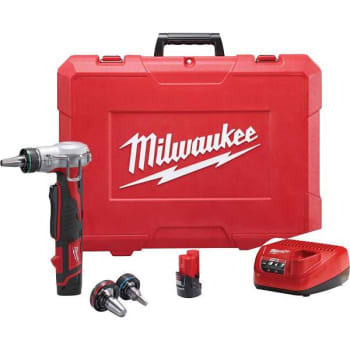 Milwaukee M12 12v Li-Ion Cordless Propex Expansion Tool Kit W/ Batteries And Heads