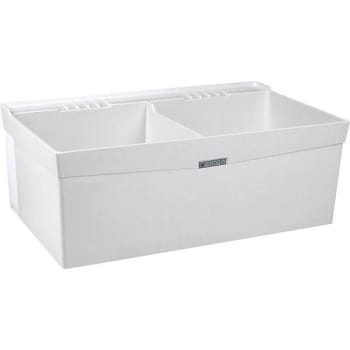 Image for Mustee Utilatwin 24 In. X 40 In. X 33 In. Fiberglass Wall-Mount Double-Basin Laundry Tub from HD Supply