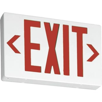 Image for Lithonia Lighting 120 V/277 V Integrated LED White and Red Exit Sign w/ Back Up Battery from HD Supply