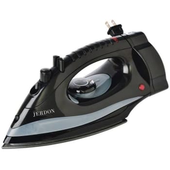 Image for Jerdon Midsize Dual Auto-Off Hotel Iron W/ Retractable Cord (Black) from HD Supply