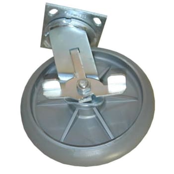 Rubbermaid® Commercial 8in Swivel Plate Caster With Brake