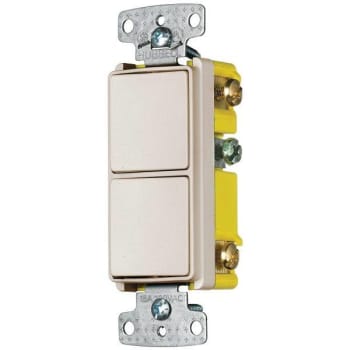 Image for Hubbell Wiring 15A Rocker Single-Pole Combo 2X Switch (Almond) from HD Supply