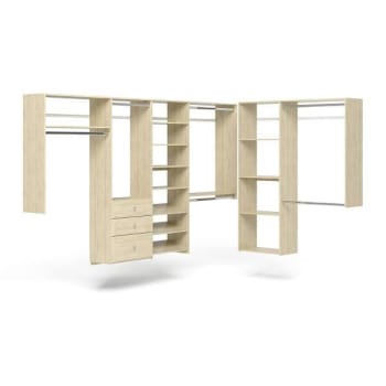Easy Track 10-Foot X 7-Foot L-Shape Walk-In Closet Honey Blonde