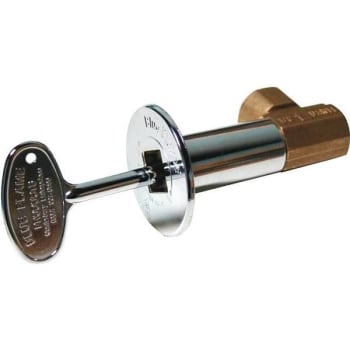 Image for Blue Flame Angle Gas Valve Kit W/ Brass Valve, Floor Plate And Key (Polished Chrome) from HD Supply