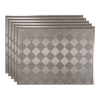 Image for Fasade 18x24 Miniquattro Vinyl Backsplash Panel, Brushed Nickel, Package Of 5 from HD Supply
