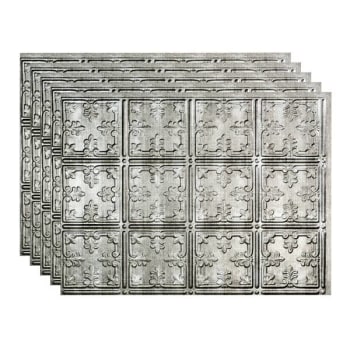 Image for Fasade 18x24 Traditional #10 Backsplash Panel, Crosshatch Silver, Package Of 5 from HD Supply
