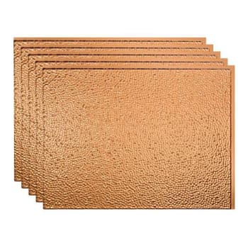 Image for Fasade 18x24 Hammered Vinyl Backsplash Panel, Polished Copper, Package Of 5 from HD Supply