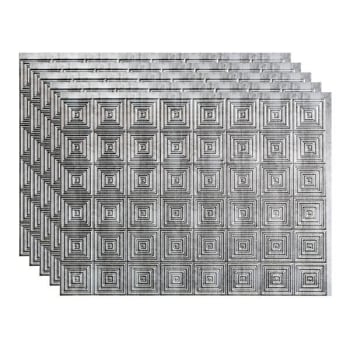 Image for Fasade 18x24 Miniquattro Vinyl Backsplash Panel, Crosshatch Silver, Package Of 5 from HD Supply